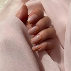 DUFFBEAUTY Reusable Press-On Manicure Nails - Golden Peach -Skonhed og Tilbehor duffbeauty reusable press on manicure nails golden peach 1657704160