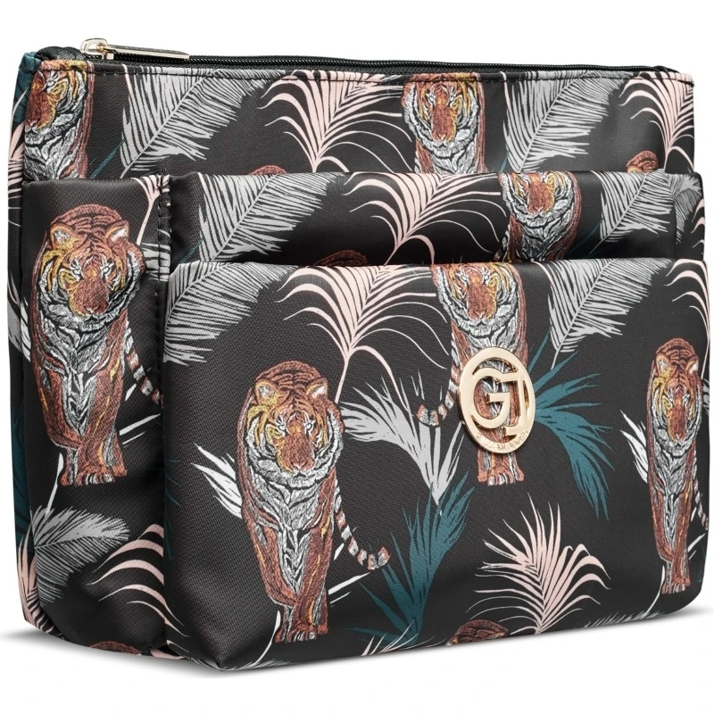 Gillian Jones 3 Room Cosmetics Bag - Palm Print 10009 4 Gillian Jones 3 Room Cosmetics Bag - Palm Print 10009 - Billede 2