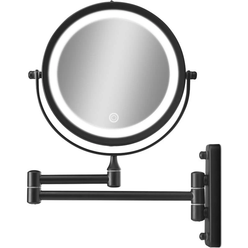 Gillian Jones Wall Mirror W/ Arm & Lights - Black 10246-00 2 Gillian Jones Wall Mirror W/ Arm & Lights - Black 10246-00