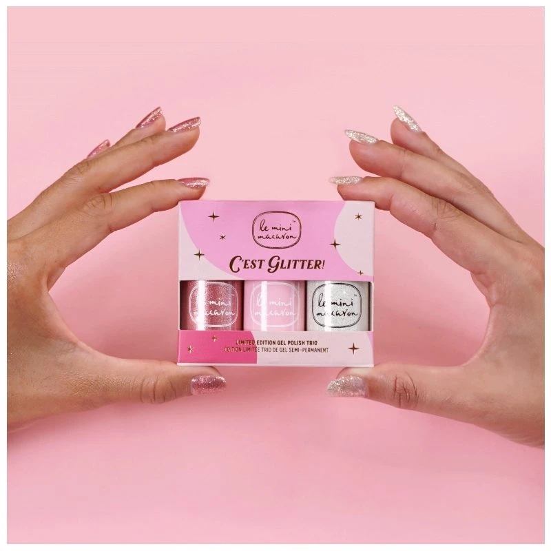 Le Mini Macaron Gel Polish Trio 3 X 8,5 Ml - C'est Glitter 10 Le Mini Macaron Gel Polish Trio 3 X 8,5 Ml - C'est Glitter - Billede 8