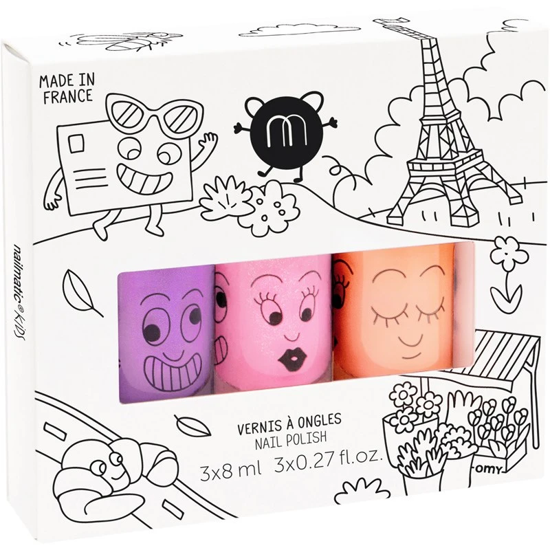 Nailmatic Kids Nail Polish Set 3x8 Ml - Paris 3 Nailmatic Kids Nail Polish Set 3x8 Ml - Paris