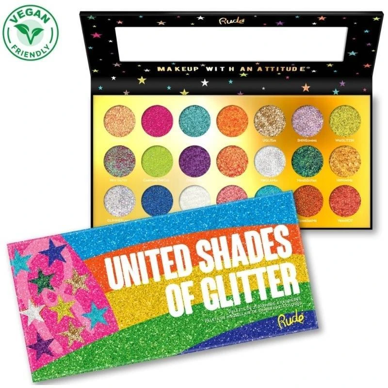 Rude Cosmetics United Shades Of Glitter - 21 Pressed Glitter Palette 3 Rude Cosmetics United Shades Of Glitter - 21 Pressed Glitter Palette
